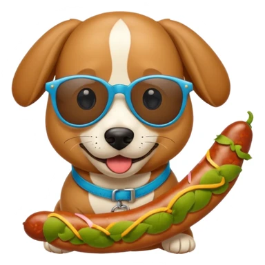un perro salchica con gafas de sol sticker