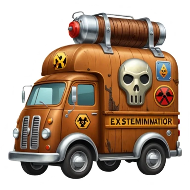 SuperBug man’s exterminator antique moving van  sticker
