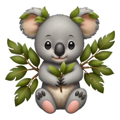 KOALA IN CHANGE WITH LEAVES sticker