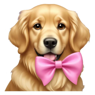 Golden retriever with a pink bow sticker
