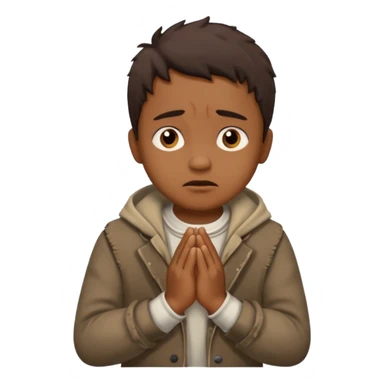 Emoji in which a small man begging sticker