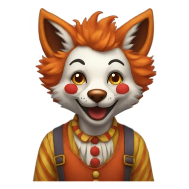 Clown fox sticker