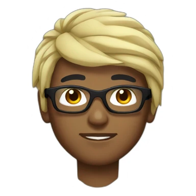 Boy Sri lankan MMA fighter with glases black and lisse hair sticker