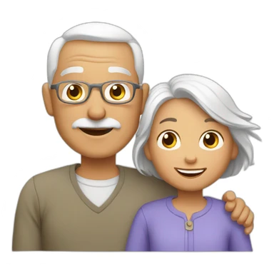 white grandparents and grandchildren sticker