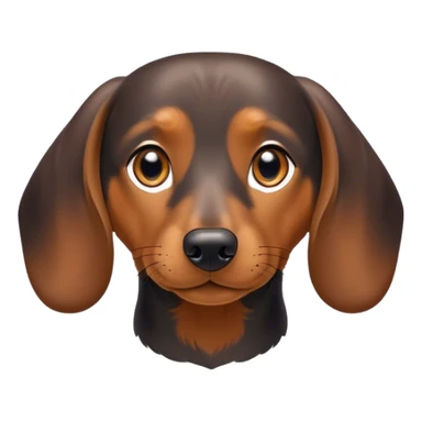 Cinematic Noble blablack and tanck and tan Dachshund Portrait Emoji, Poised and regal, with a long, low-slung build and a smooth, well-groomed black and tan coat, deep-set soulful brown eyes, Simplified yet sharp and sophisticated features, highly detailed, glowing with a soft, dignified glow, high shine, intelligent and determined, stylized with an air of charm, focused and attentive, soft glowing outline, capturing the essence of a watchful and confident companion, so majestic it feels as though it could slide out of the screen with effortless authority! sticker