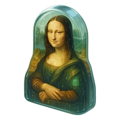 Mona Lisa in the garden sticker
