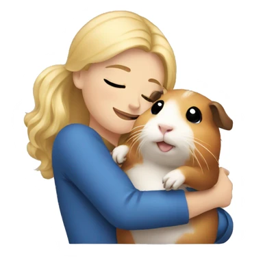 Blonde Woman hugging a guineapig sticker