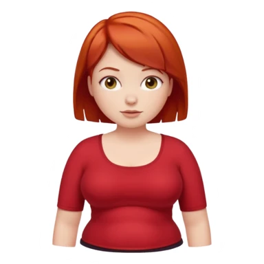 Lazy Short woman with straight ahort red hair and fat tummy sticker