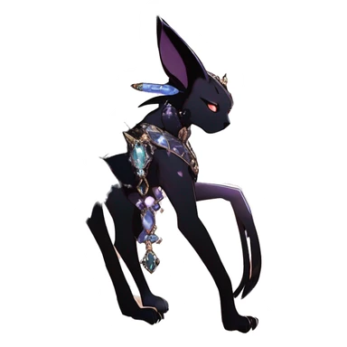 cool punk kawaii anime edgy distinguished ethereal elegant beautiful fantasy black ethereal fantasy nargacuga-Noivern-sphynx-Quiana-Fakemon collar harness moon gem jewels full body sticker