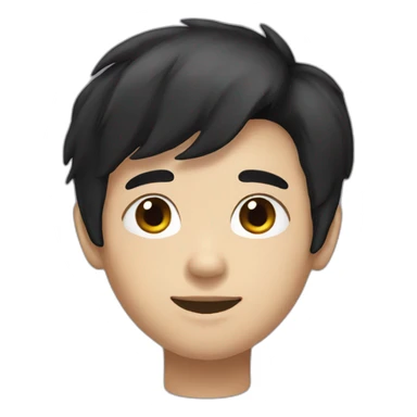 Yong boy with black hair and facial hue sticker
