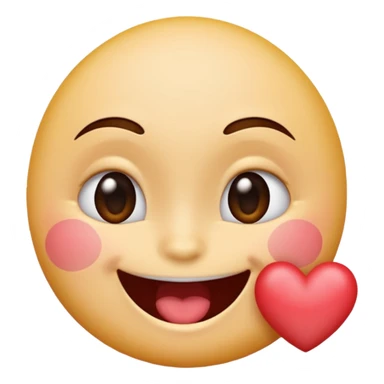 A single emoji that's feeling extreme happiness. Blushing and feeling in love. Grinning and smiling and making a kissy face. Something sweet and perfect to send to someone you love. Not a familiar love something deep and profound. Something unique. sticker