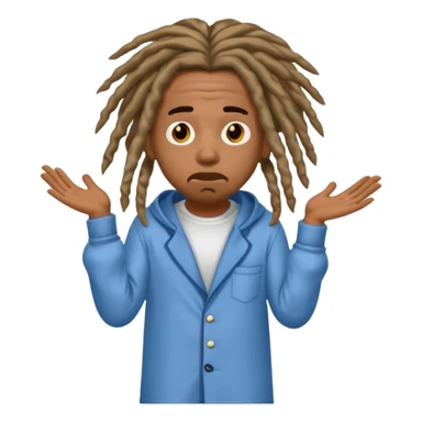 scared rapper with dreadlocks and pyjamas sticker