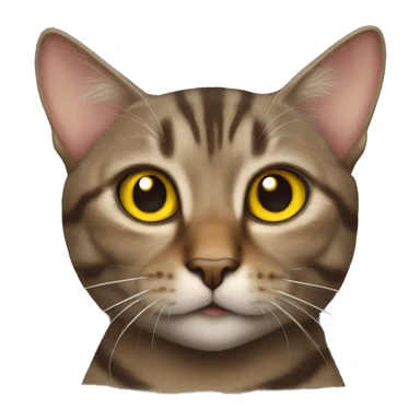 brown tabby cat with yellow eyes and wings sticker