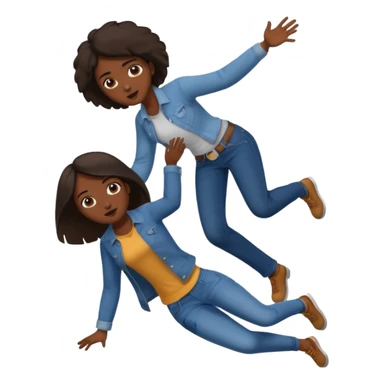 I want a man tripping a girl over and the girl falling to the floor sticker