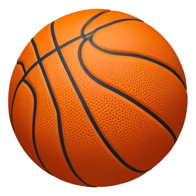 Cinematic Realistic image of a basketball rendered in vivid orange with a pebbled surface texture and crisp stitching details, set against a high-contrast backdrop that highlights its dynamic, sporty essence sticker