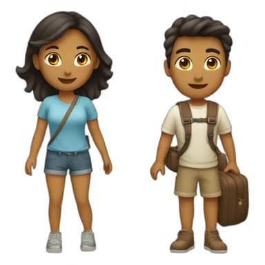 couple love travel sticker