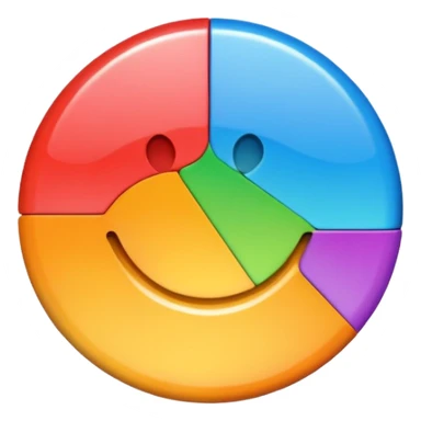 a colourful button not 3d or shading only 1 button no smily face sticker