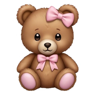 Teddy bear with light pink bow  sticker