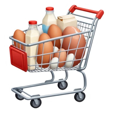 carrito de compras leche huevos carne sticker