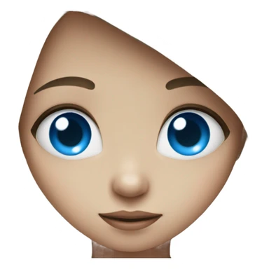 Shy girl with heart eyes blue sticker