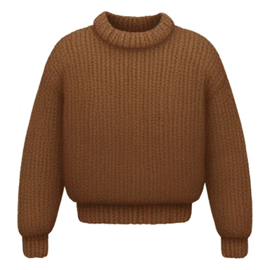Brown cropped oversize wool sweater, isolated sticker