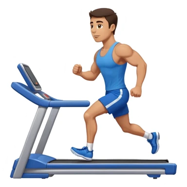 brunette male bodybuilder blue shorts treadmill sticker