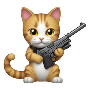 Cat holding a toy gun sticker