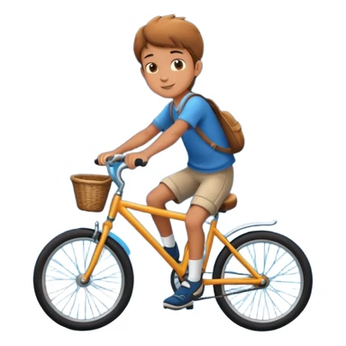 Biy riding bike in sky with moon behind him sticker