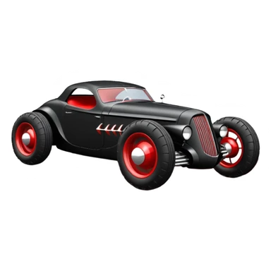  the animated series Harley Quinn aerodynamic futuristic Batmobile loosely based on 1936 cord 812 (flat long straight faceted mechanical body) stealthy town hot rod sand buggy  sticker