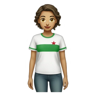 Girl with an algerian t-shirt sticker