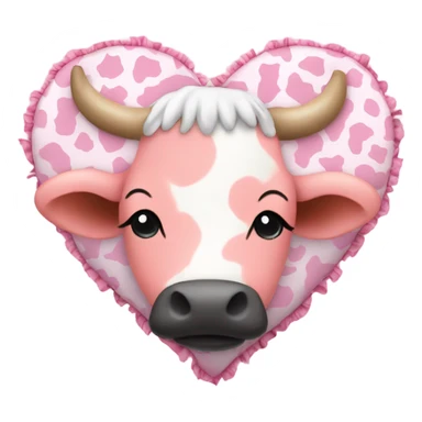 Cow print heart with pink ruffles sticker