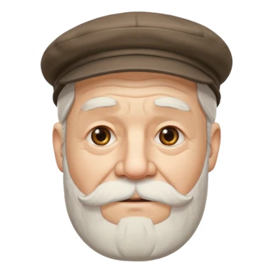 Old man white beard wearing a flat cap sticker