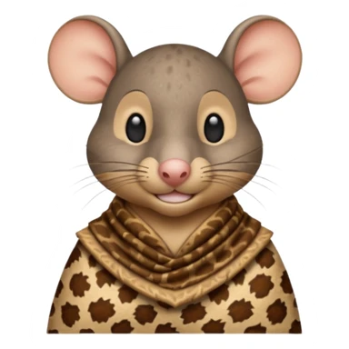 a jerry mouse wearing ancient animal skin cloth, half body, icon sticker