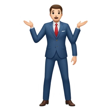 Excited pursed lip full body man emoji with an enormous waist twice the size of the rest of their body sticker