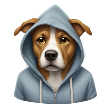 Dog wearing a hoody sticker