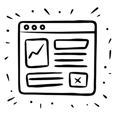 Website page with layout elements and content blocks sticker