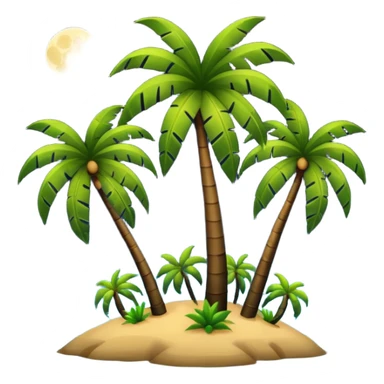 Isla y palmeras negras, en la noche, sticker