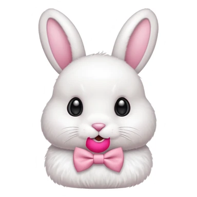 white bunny with pink bowtie sticker