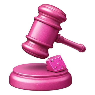 pink glitter gavel sticker