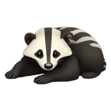 A badger going to sleep sticker