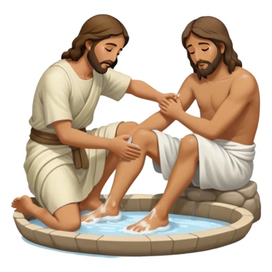 Jesus washes 1 disciples foot sticker