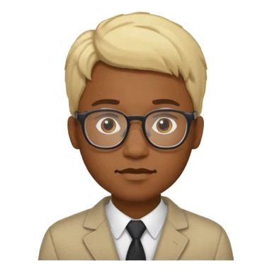 Blonde black man wearing glasses sticker