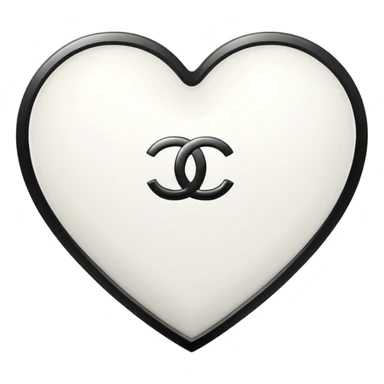Chanel sport logo white heart sticker