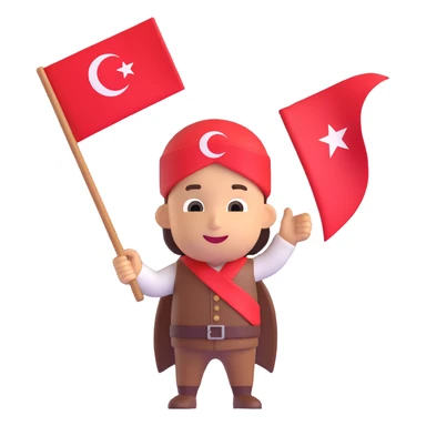 milli hamle emojisi, national success, Turkish flag, victory, pride, modern emoji style sticker