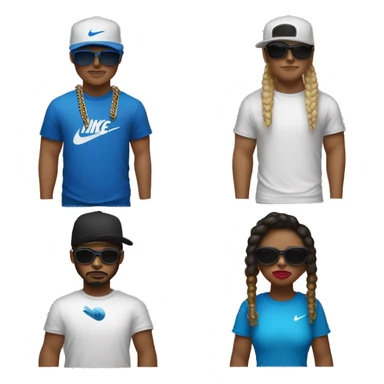 una rata blanca con gorra Nike, con lentes de sol, camisa negra, pantalones de mezclilla azules, cabello negro y cola de rata rosa con cadenas de oro con la palabra oof  sticker