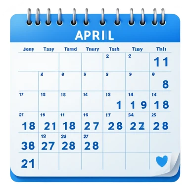 A blue 11th April calendar sticker
