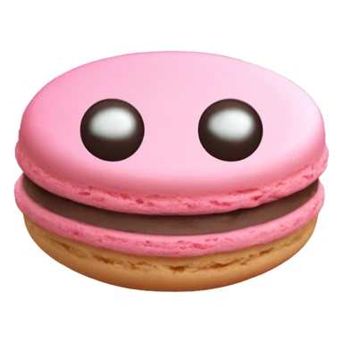 Macaron cookie with a face crying, only one, pink cookie and pink filling sticker