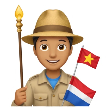 Guide + small flag, Tour Group. sticker