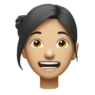 asian girl dying of laughter  sticker