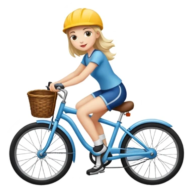 Girl riding bike sticker